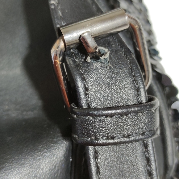 Forever 21 Black Sequined Mini Backpack Y2K Purse Bag - Picture 12 of 13